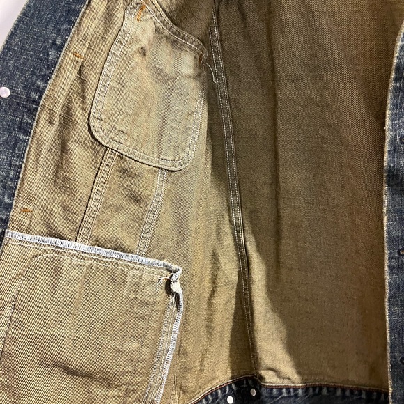 Levi’s Strauss authentic denim jean jacket mens XL dark medium wash - Picture 6 of 15